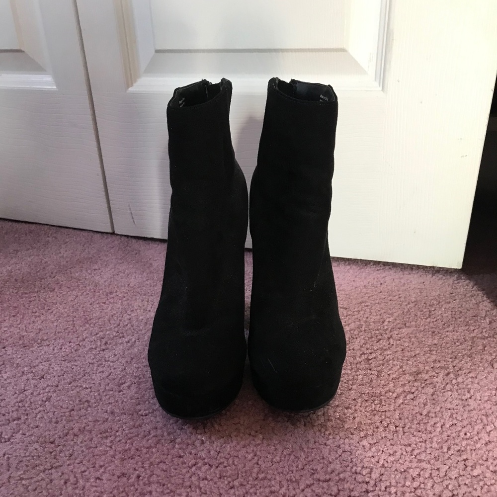 Platform Block Heel Ankle Boots